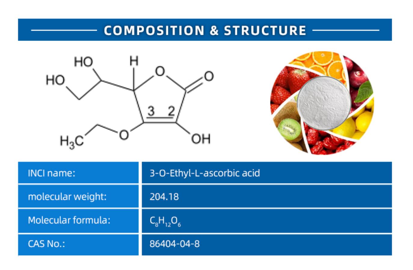 Cosmetic Grade 3-O-Ethyl-L-ascorbic acid High Purity 99.5% CAS 86404-04-8 