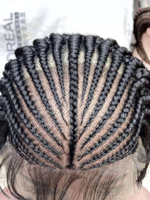 Afro Braided Wig black Synthetic Lace Front Wigs Natural Hairline Braids Wig micro braided wigs for Women Cosplay 