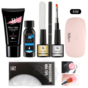 Professional Nail Extension Polygel Nail Set Private Label 12 Colors Polygel Nail Kit With Uv Led Lamp