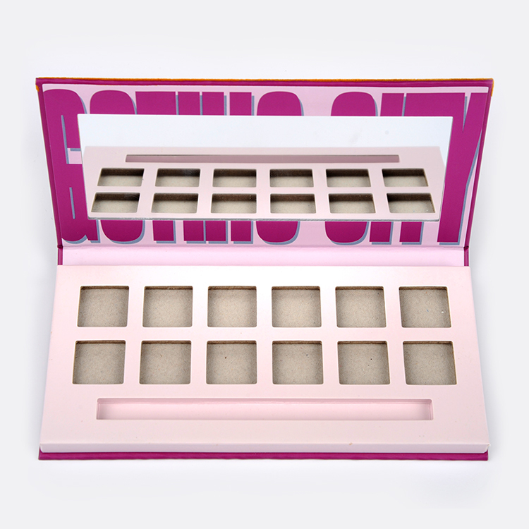 Custom eyeshadow palette empty 12 color cardboard makeup container magnetic packaging box