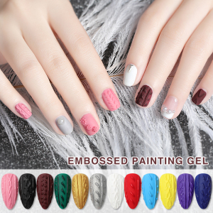 Free Sample Nail Supplies OEM&ODM 12 Colors Uv Gel Nail Polish Embossed Painting Gel 