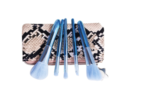 Travel brush set With Electroplate Handle And Leopard Print Pouch
