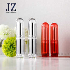 Jinze transparent neon aluminum/plastic round lip balm tube lipstick container