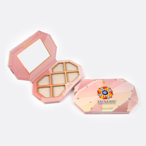 Eyeshadow palette custom logo 7 color special hole design packaging paper box empty pink black eyeshadow palette private label