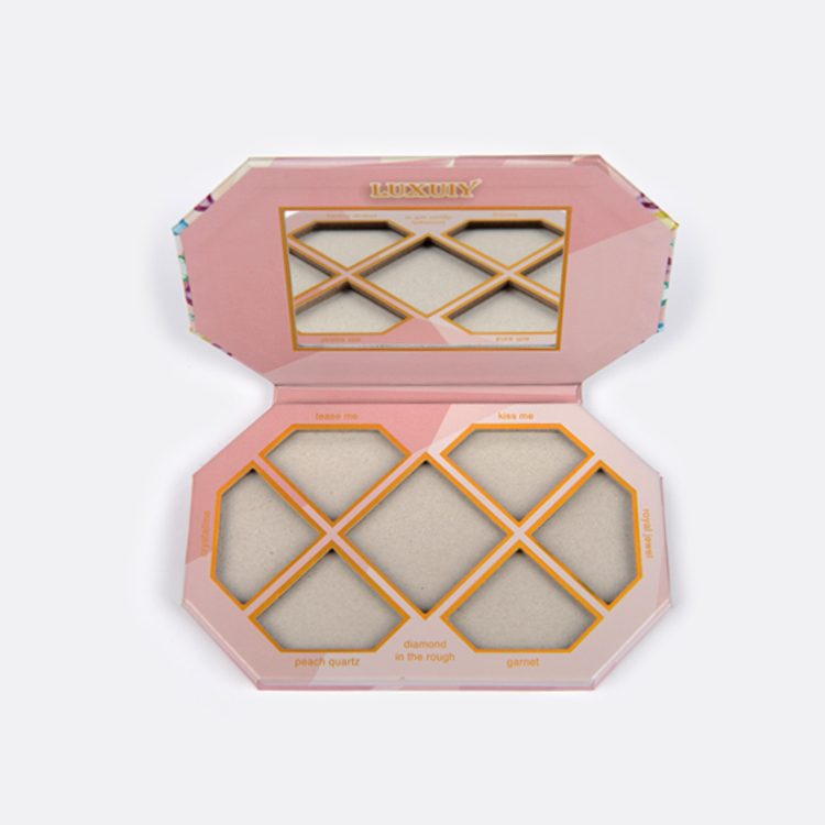 Makeup set eyeshadow palette cardboard container face packaging box 2 color OEM ODM empty cosmetic magnetic eyeshadow palette