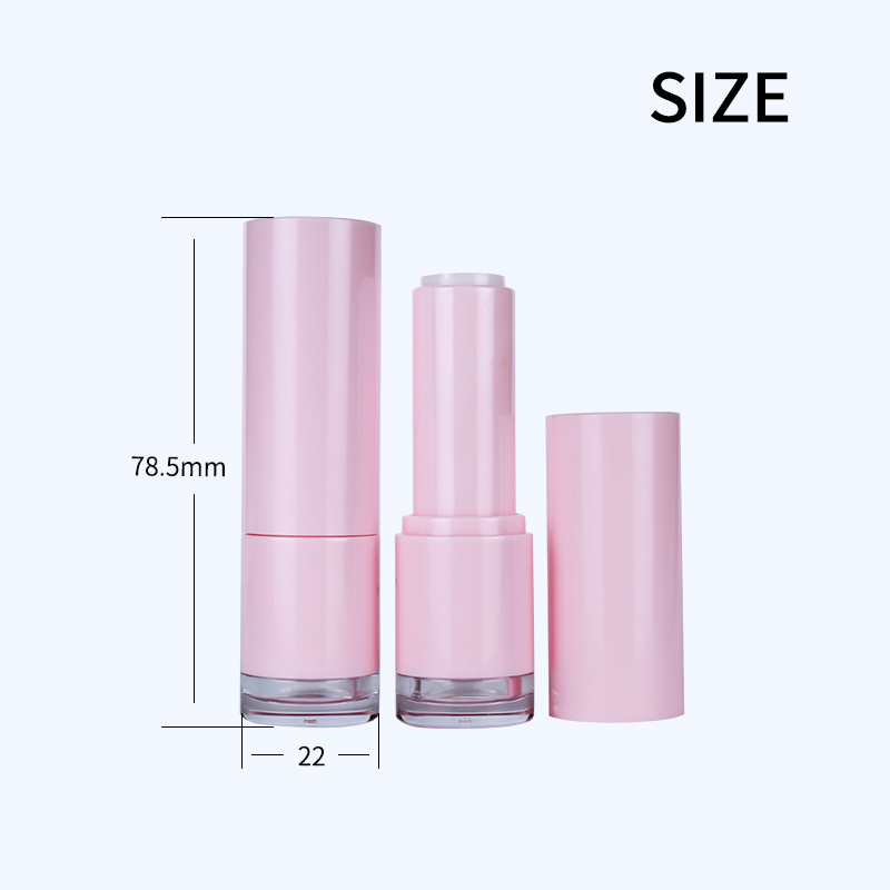 Jinze plastic cute pink transparency bottom air tight lipstick containers lip balm tube 