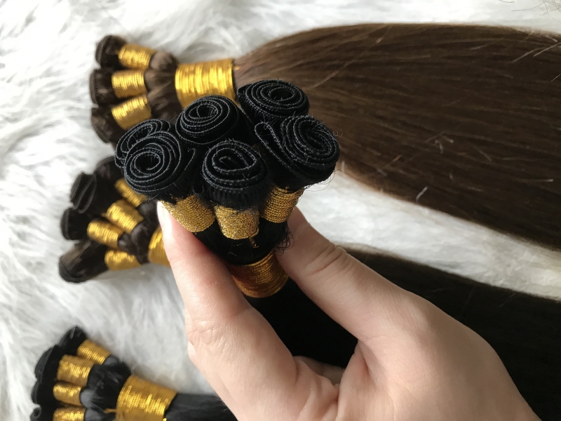 handtied extension/huhandtied weft/human hair extension 