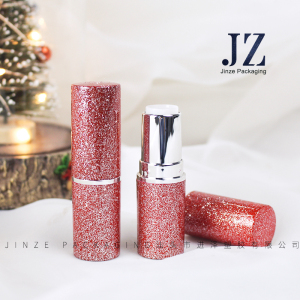 jinze round glitter luxury lipstick tube lip balm container packaging custom color