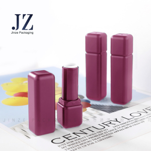 jinze matte square black lip balm container pink lipstick tube custom color