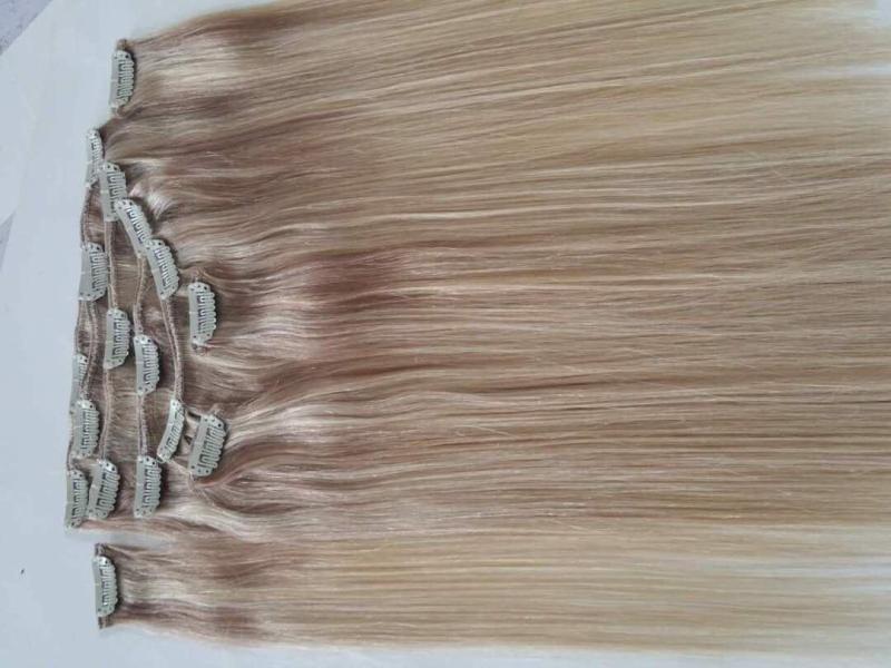 Pretty human hair extension clip on extensions 