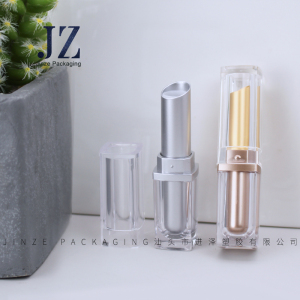 jinze plastic silver lip balm tube aluminum gold lipstick container