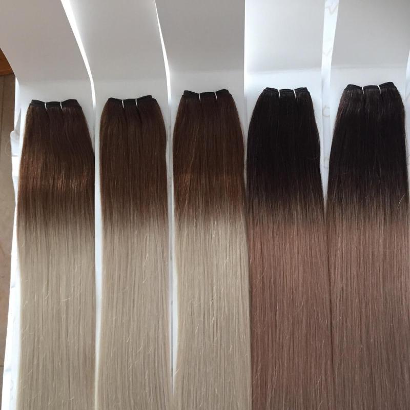 Wholesale popular colored ice blonde and grey or silver new arrival  sample for hair brazilian hair 
