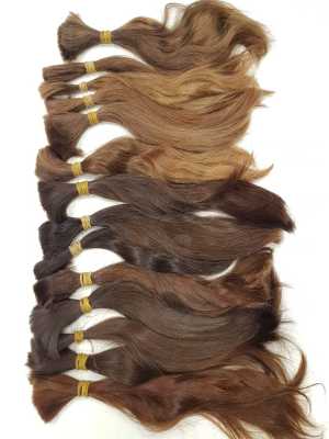 Superior quality russian double drown hair bulk with cuticles intact 