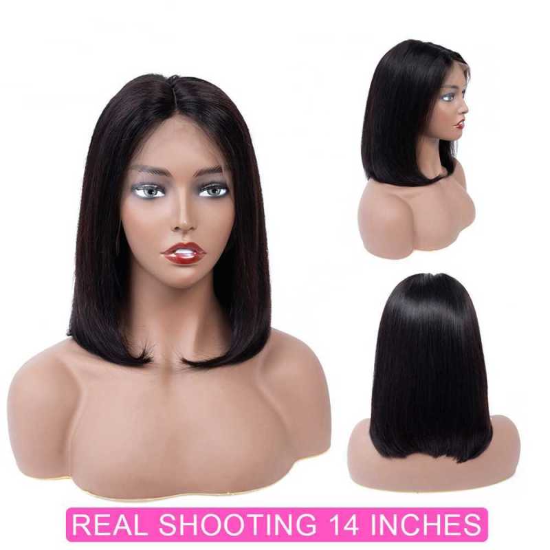 13x6 Bob Wig Lace Front Human Hair Wigs Pre Plucked Short Straight Frontal Wigs For black women 150 density