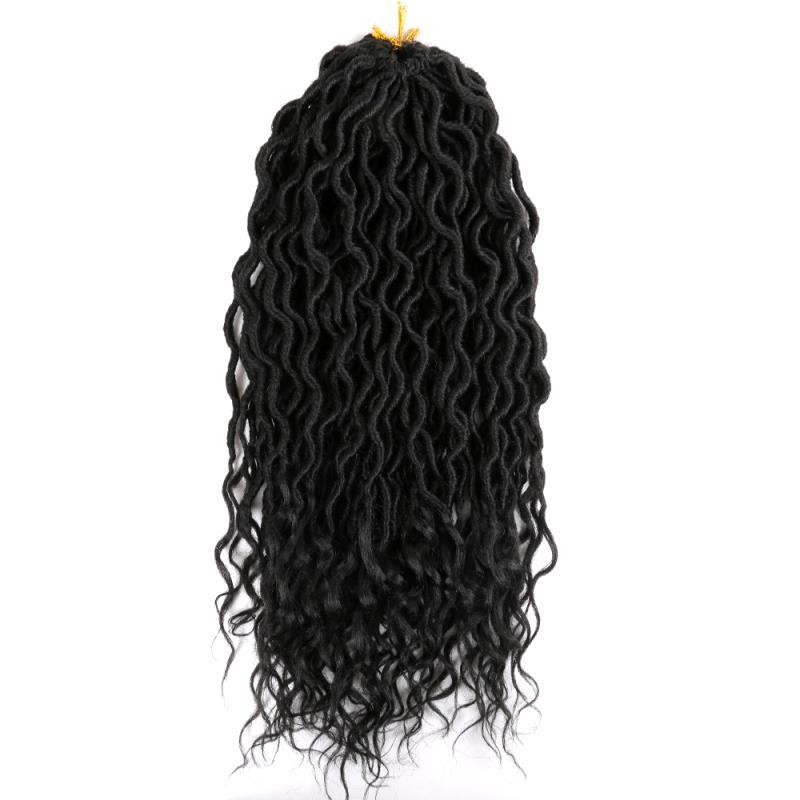 Goddess Faux Locs Crochet Braids Hair, With Curly Ends,Synthetic Braiding Hair Extensions 6pcs/Lot 18inch