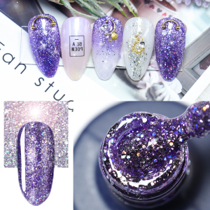 Free Sample Private Label 6 Colors 12ml Soak Off Uv Led Flash Gel Glitter Nail Gel Polish 