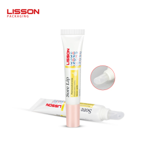 Lip gloss tube packaging with Slanted applicator
