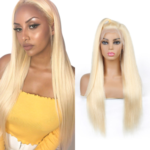 Vast Natural Part Lace Front Wig 613# Long Blonde Human Hair Wig 13*4 Lace Wig With Baby Hair 