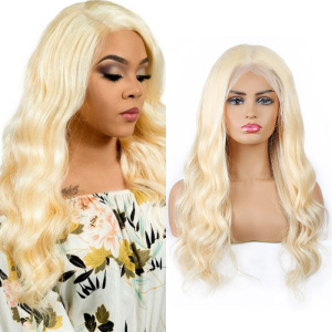 Vast Hot Sale Cuticle Aligned Lace Wig 613 Blonde 4*4 Body Wave Virgin Brazilian Human Hair Lace Wig 