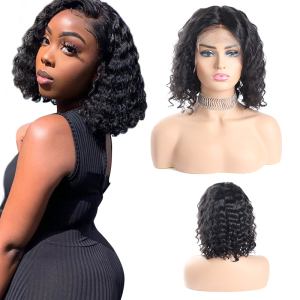 Vast Human Hair Deep Wave Full Lace Bob Wigs with Baby Hair for African American 