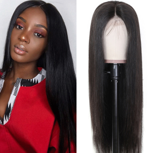 Vast Swiss Lace Wig Vendor Natural Color Unprocessed Brazilian 100% Cuticle Aligned Human Hair 4*4 Lace Front Wig 