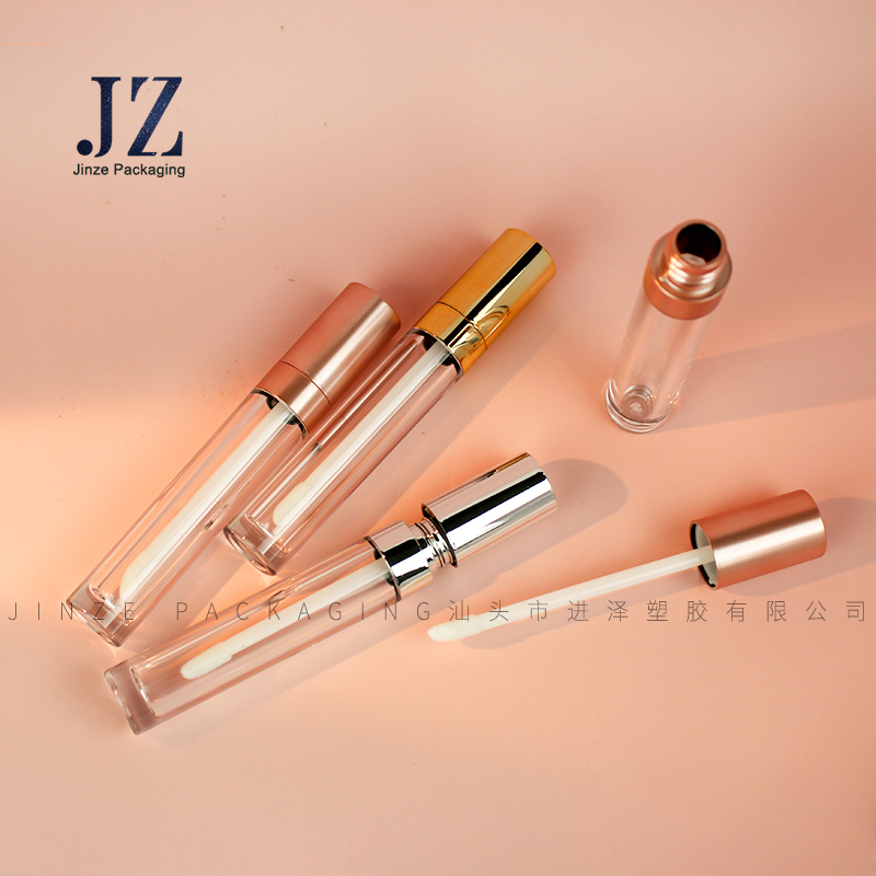 jinze 5ml round shape custom design lip gloss containers tube metallization