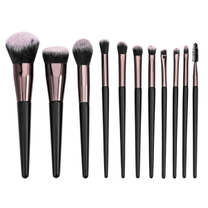 Best Selling 11pcs Black Synthetic makeup brush set factory 