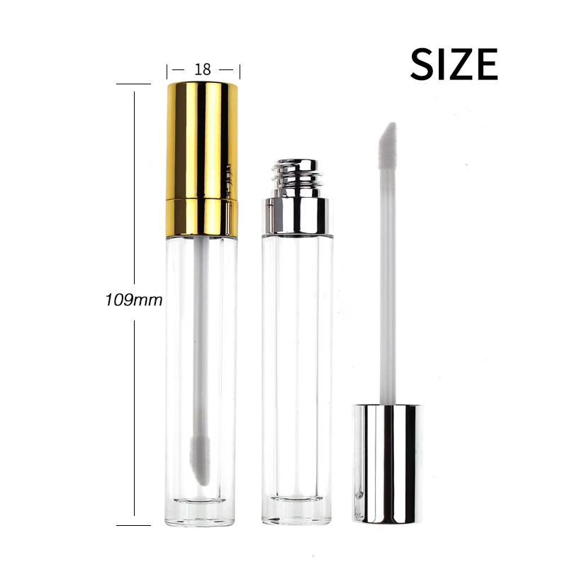 jinze 5ml round shape custom design lip gloss containers tube metallization