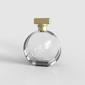 Zamac Lid Small Round Shape Glass Perfume Bottle China Factory