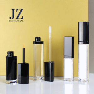 jinze trilateral custom color lip gloss tube mascara container eyeliner bottle 4/6ml set with mirror 