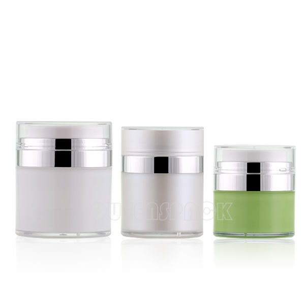 15ML 30ML 50ML Cosmetic Cream Airless Jar Container Acrylic Round Airless Pump Face Cream Jar 