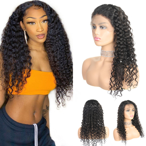 Vast Indian Deep Wave Swiss Lace Frontal Wig 10-24 Inch Glueless 4*4 Lace Front Wigs Natural Black Hair Wigs For Black Women 