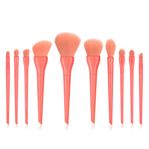 Wholesale Pink handle 10pcs soft synthetic makeup brush set