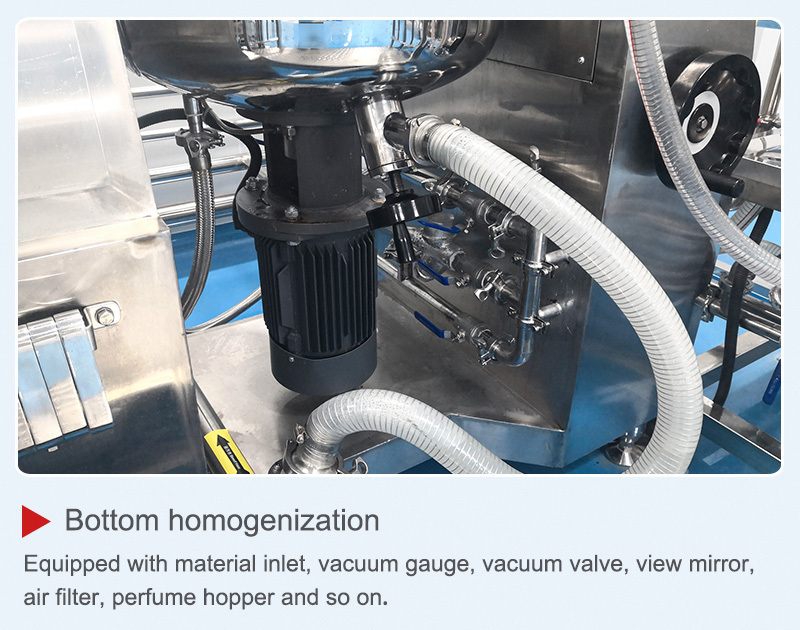 50L Yuxiang Hydraulic Tilt Vacuum Emulsifying Mixer For Gel Lotion Cream 