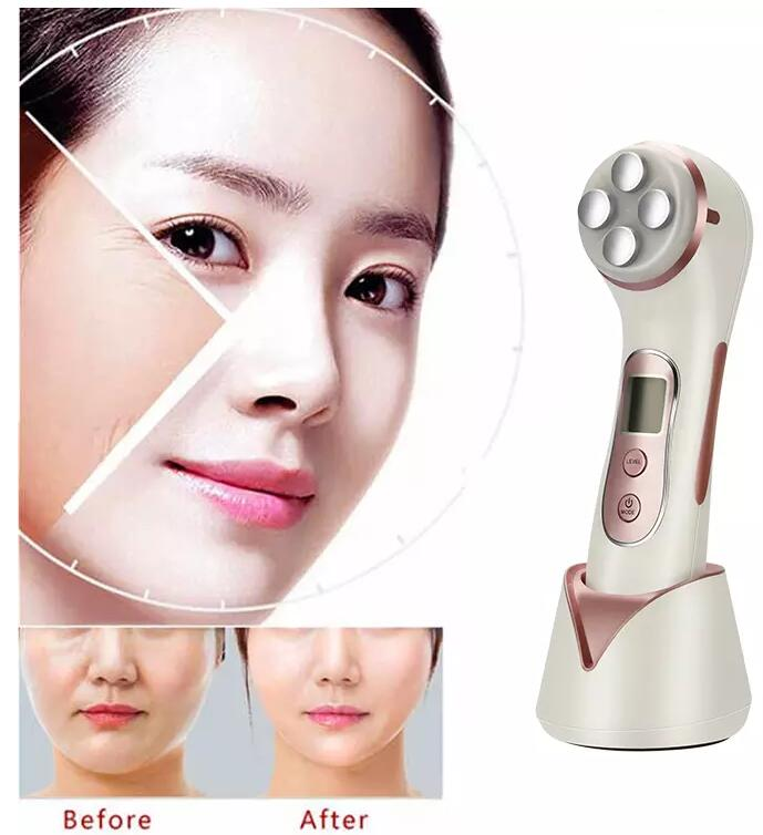 5 in 1 rf multi-functional sin tightening facial anti wrinkle anti aging led device ems face massager