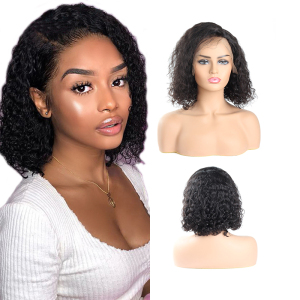 Vast Curly Bob Lace Front Wigs Pixie Cut Lace Wig 150 Density Brazilian Curly Human Hair Wigs Remy Hair wigs 10-14Inch 