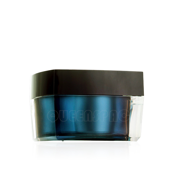 Custom Square Acrylic Cream Jar Wholesale High-end Quality Cosmetic Packaging Cream Jar 8oz  Q8801A 