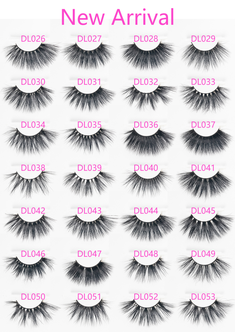 stock 25mm thick fluffy mink eyelashes with customized private label and packaging box