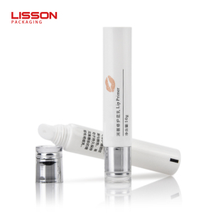 Lip gloss tube packaging with acrylic screw cap