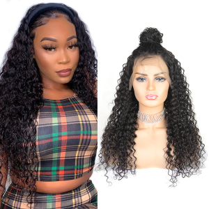 Vast 100% Brazilian Virgin Human Hair Transparent Swiss Lace Wig HD 13*6 Curly Wave Lace Front Wigs For Black Women 