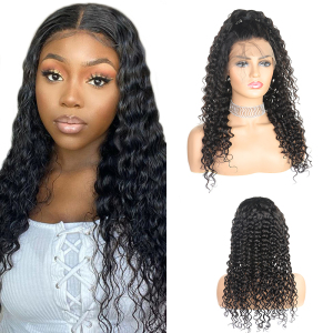 Vast 10-24inch Deep Wave Transparent Full Lace Wig In Stock Customize Indian Human Hair Lace Wig Fast Dispatch 