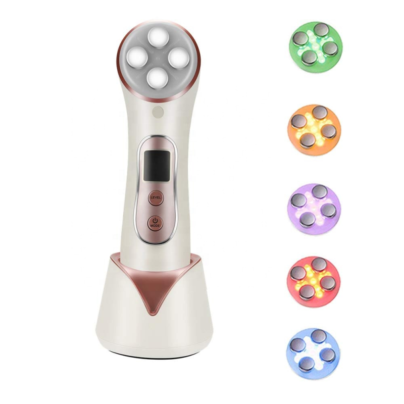 5 in 1 rf multi-functional sin tightening facial anti wrinkle anti aging led device ems face massager