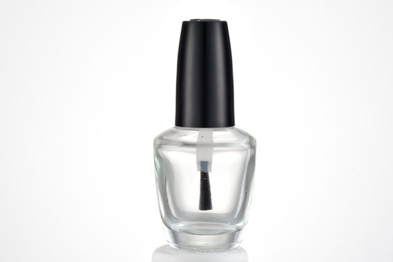 matt black nail polish cap with 14ml glass bottle