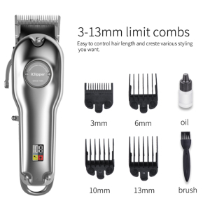 IClipper-K6S Professional Metal Barber Use Hair Clipper Electric Rechargeable Hair Trimmer 