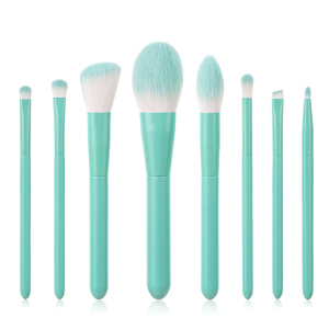 Best selling Blue 8pcs makeup brush set with synthetic hair 