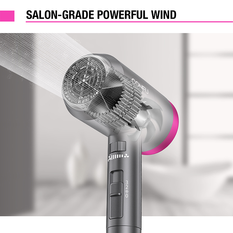 Hot Selling Salon Professional DC Motor with Concentrator/Diffuser/Ionic Function Strong Wind Light Weight Hair dryer 