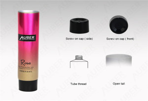 D40mm Aluminum Cosmetic Tubes for Body Lotion with Black Screw Cap
