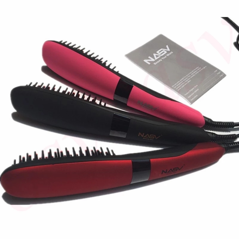 Professional Ionic Fast Hair Straightener Comb Brush with LCD display