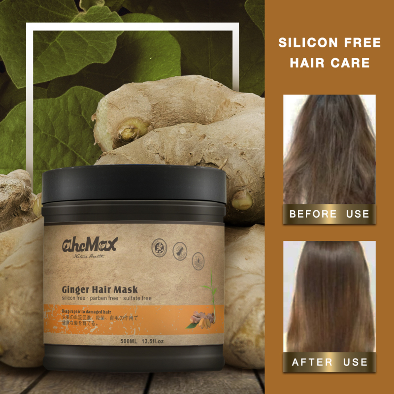 Ahcmax hot selling natural organic herbal ginger hair growth shampoo for hair