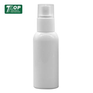 In Stock 100ml Round Shoulder PET Plastic Spray Pump Bottle White Fine Mist Spray Bottle 